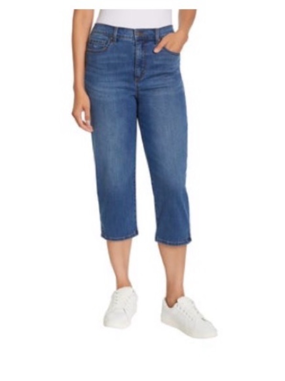 NWT Gloria Vanderbilt Women's Amanda Mid-Rise Blue Denim Capri Jeans size 8
